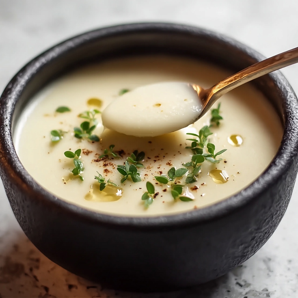 Cheddar Cauliflower and Roasted Garlic Soup Recipe - Recipe Image