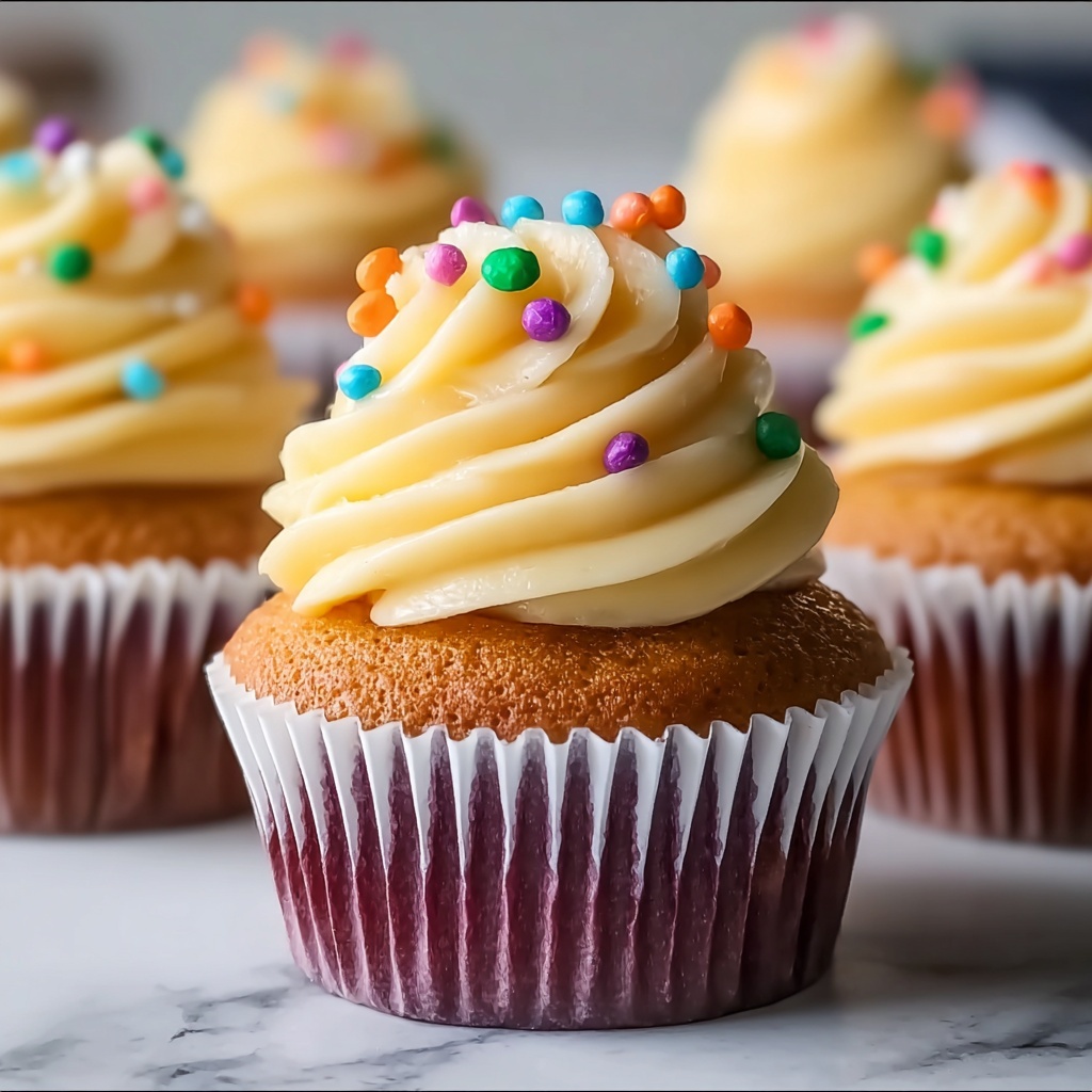 Classic Vanilla Cupcakes with Creamy Butter Frosting Recipe - Recipe Image