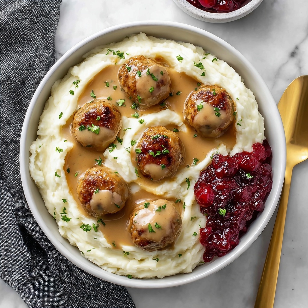 Chicken Swedish Meatballs in Creamy Gravy Recipe - Recipe Image