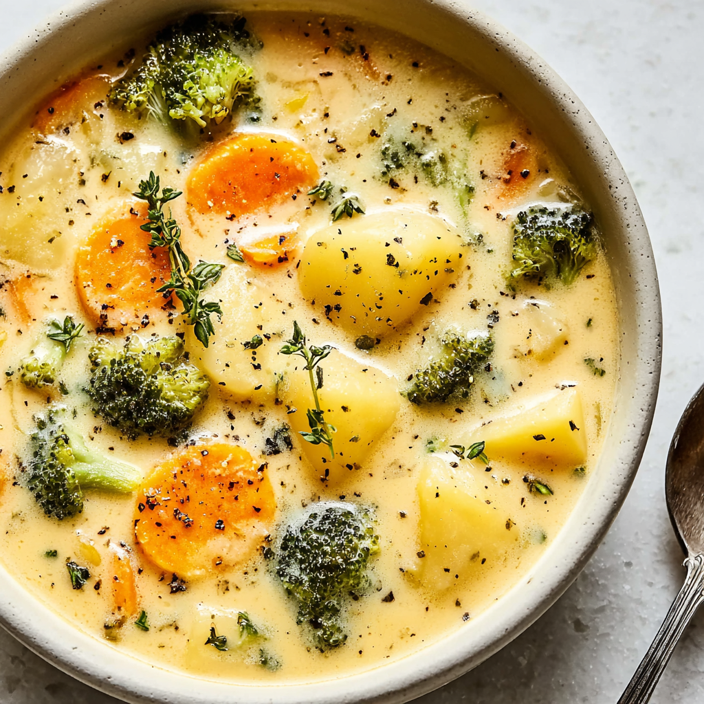 The Best Broccoli Potato Cheese Soup Recipe - Recipe Image