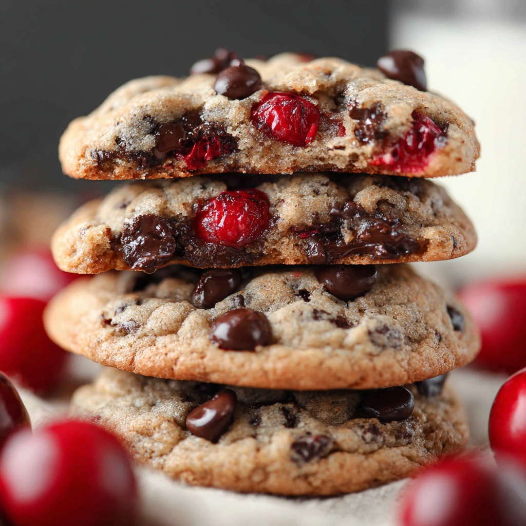 Cherry Chocolate Chip Cookies with Mocha Chips Recipe - Recipe Image