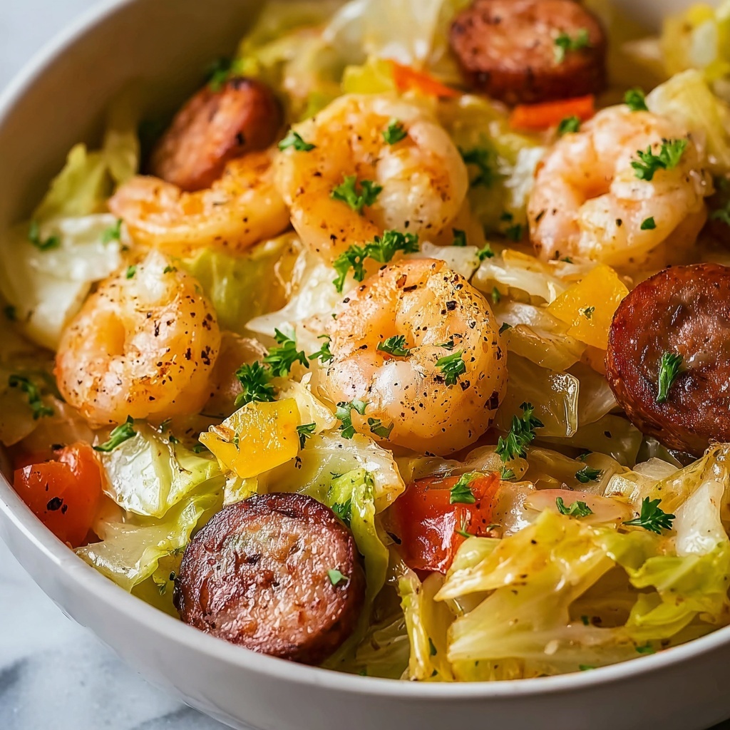 Fried Cabbage with Shrimp & Sausage Recipe - Recipe Image
