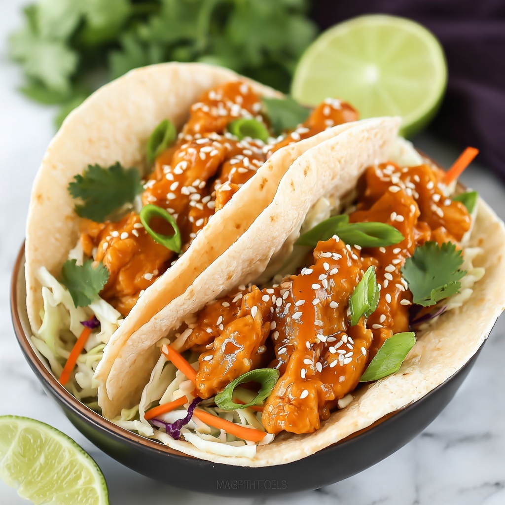 Crunchy Asian-Style Chicken Tacos Recipe - Recipe Image