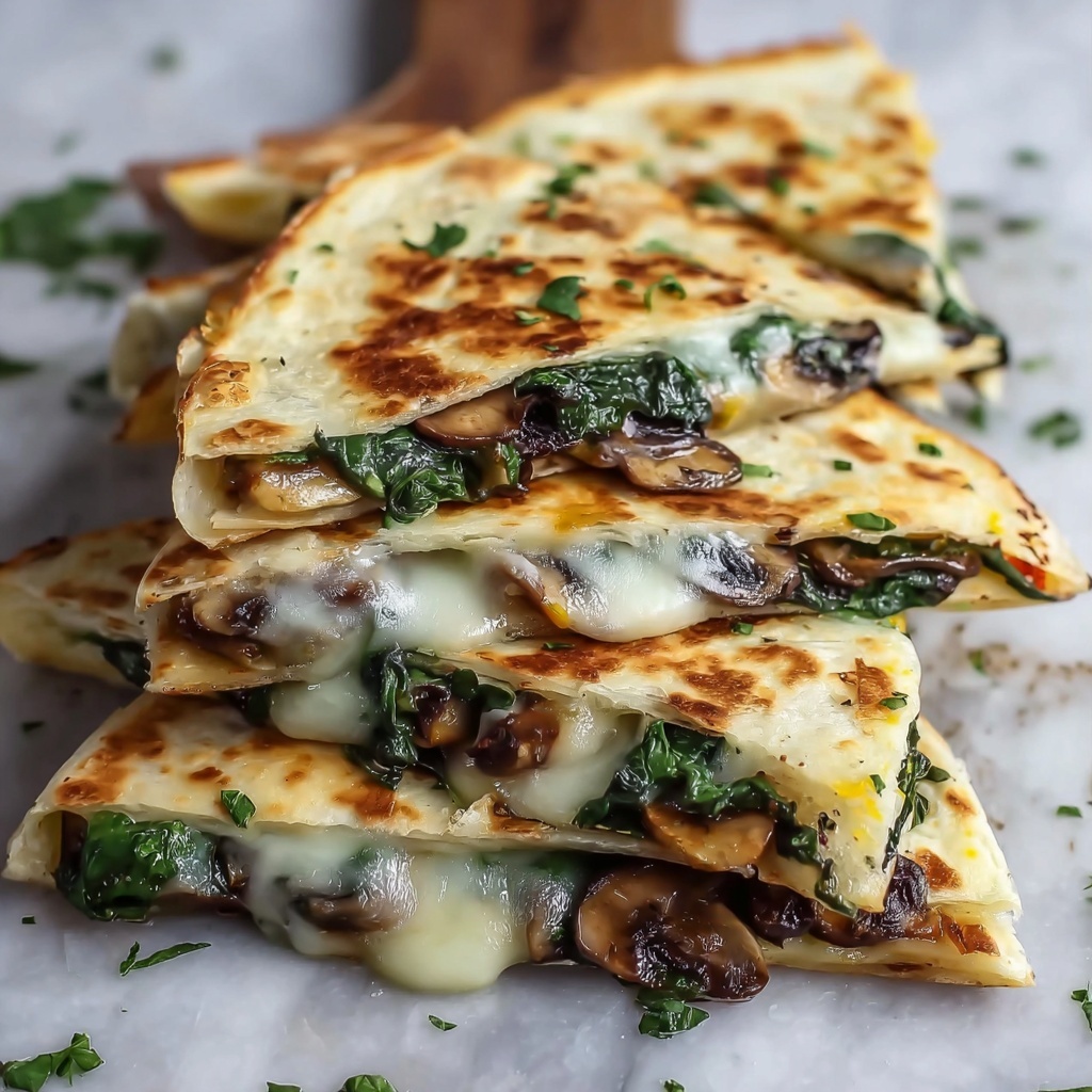 Baked Spinach Mushroom Quesadillas Recipe - Recipe Image