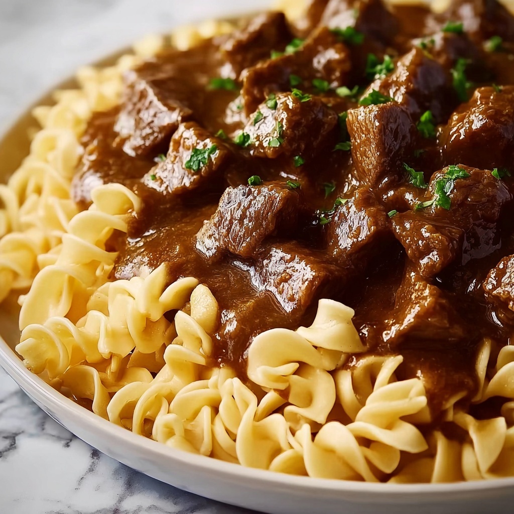 Crockpot Beef Tips & Noodles Recipe - Recipe Image