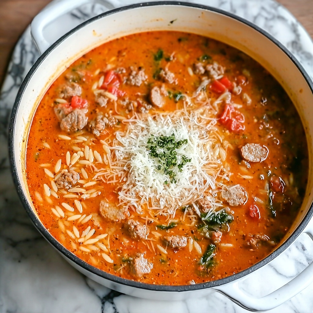 Marry Me Sausage Orzo Soup Recipe - Recipe Image