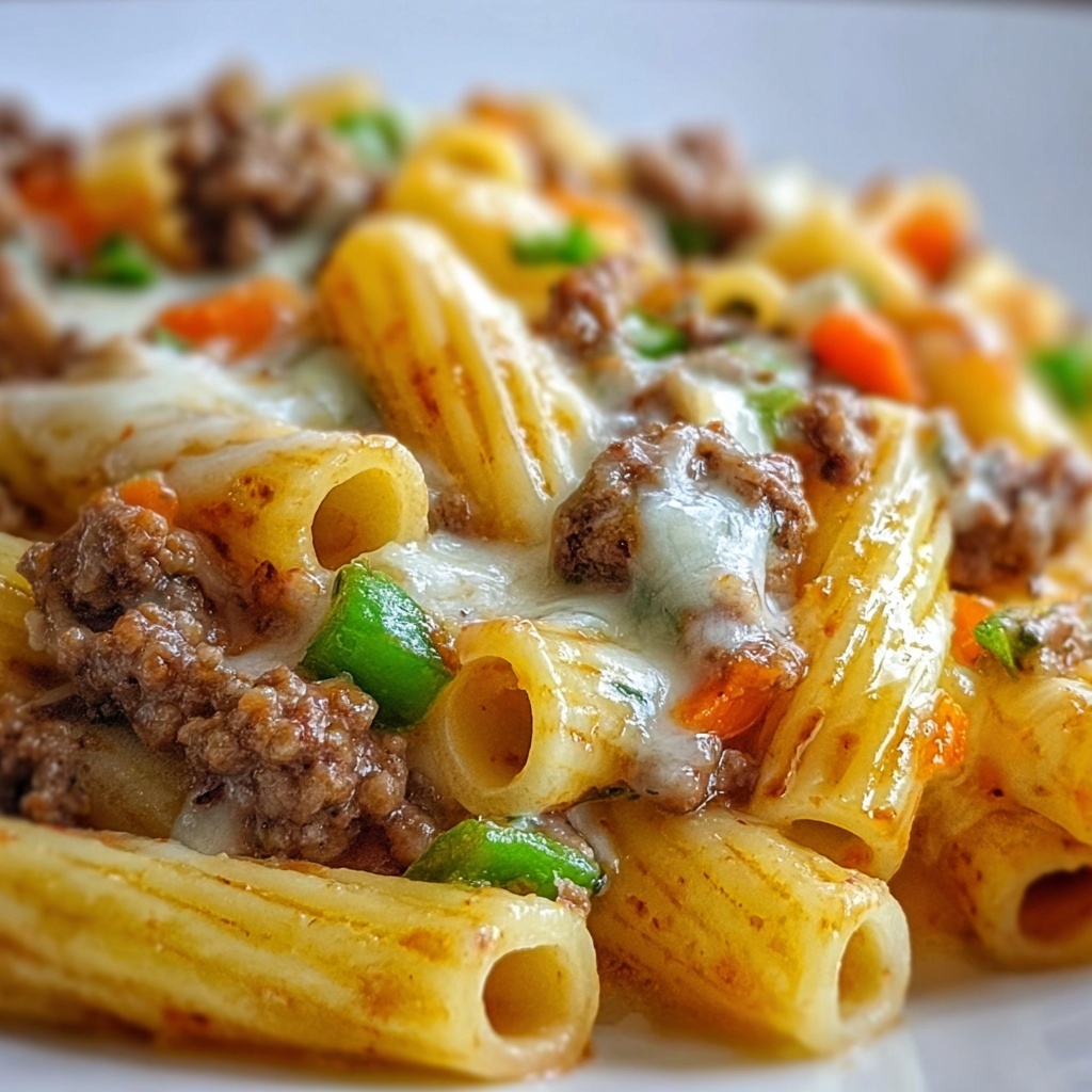 Cheesy Beef & Pepper Rigatoni Recipe - Recipe Image