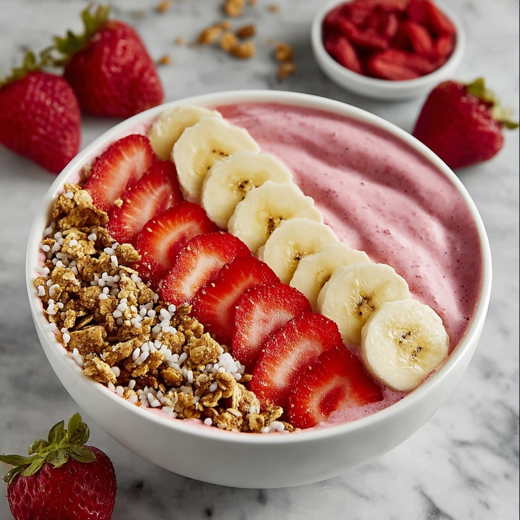 Strawberry Banana Smoothie Bowl Recipe - Recipe Image