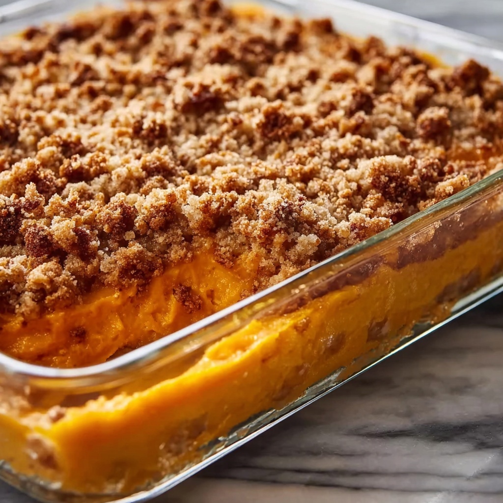 Sweet Potato Casserole with Pecan Topping and Marshmallows Recipe - Recipe Image