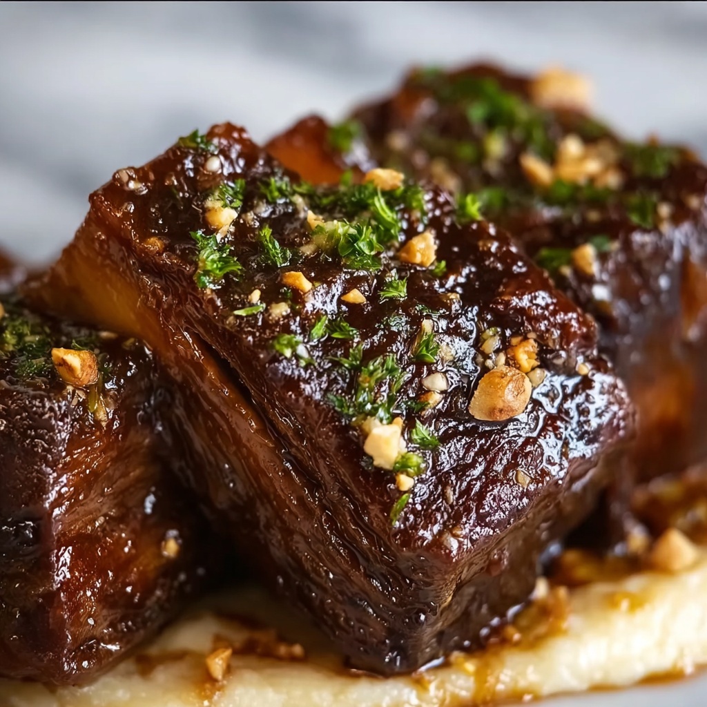 Succulent Short Ribs Slow-Cooked in Cola with Creamy Parmesan Risotto Recipe - Recipe Image