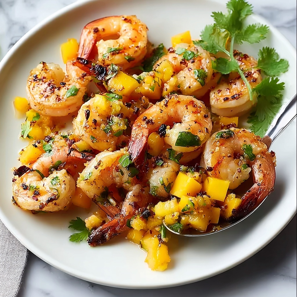Chilli Lime Prawns with Tangy Mango Salsa Recipe - Recipe Image
