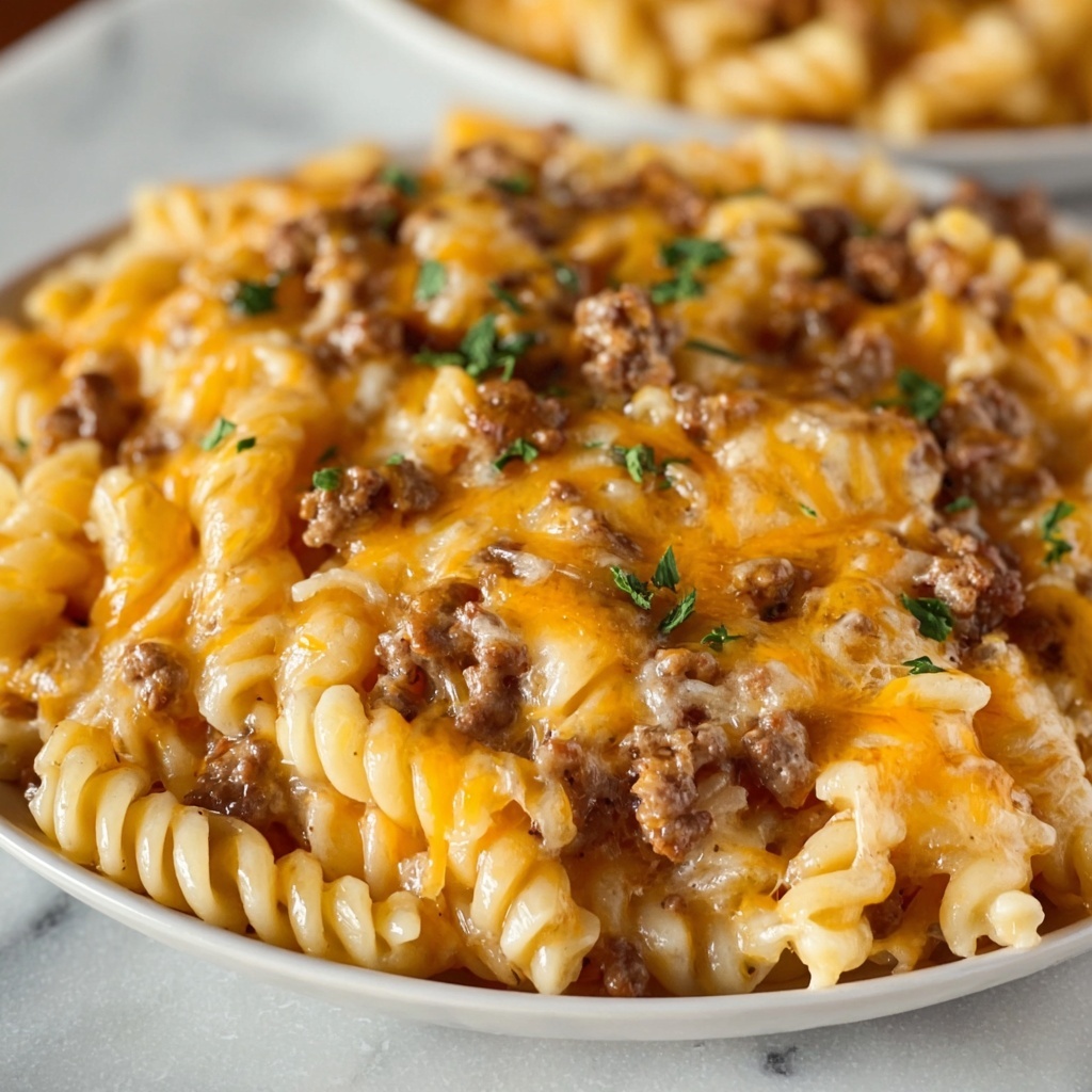 Cheesy Sloppy Cheeseburger Pasta Recipe - Recipe Image