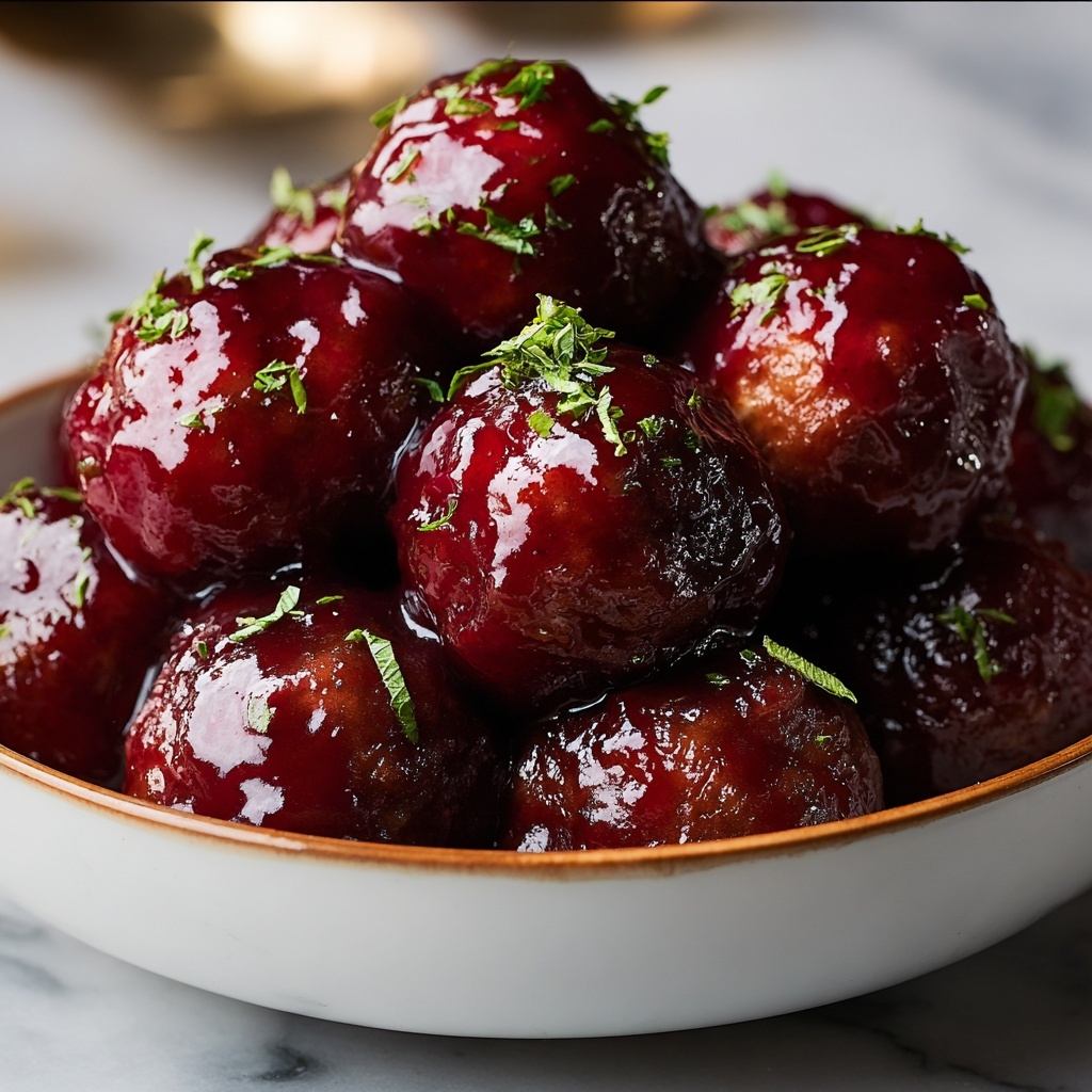 Cranberry Glazed Meatballs Recipe - Recipe Image