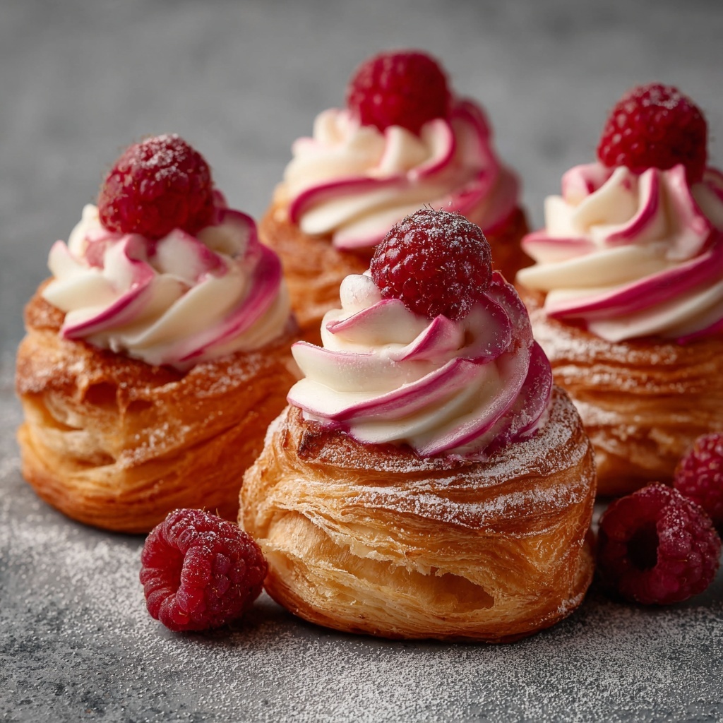 Cruffins with Puff Pastry and Raspberry Cream Filling Recipe - Recipe Image
