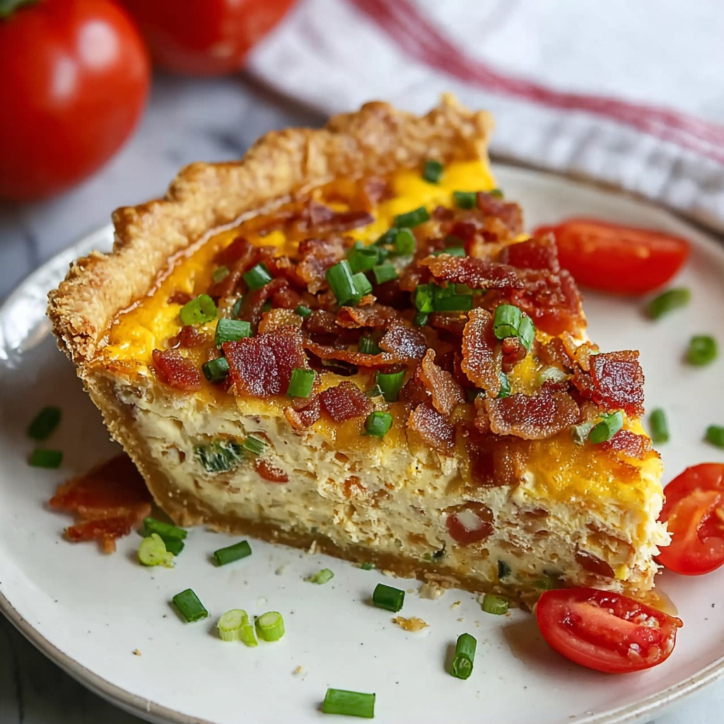 Hash Brown Crust Bacon and Cheddar Quiche Recipe - Recipe Image