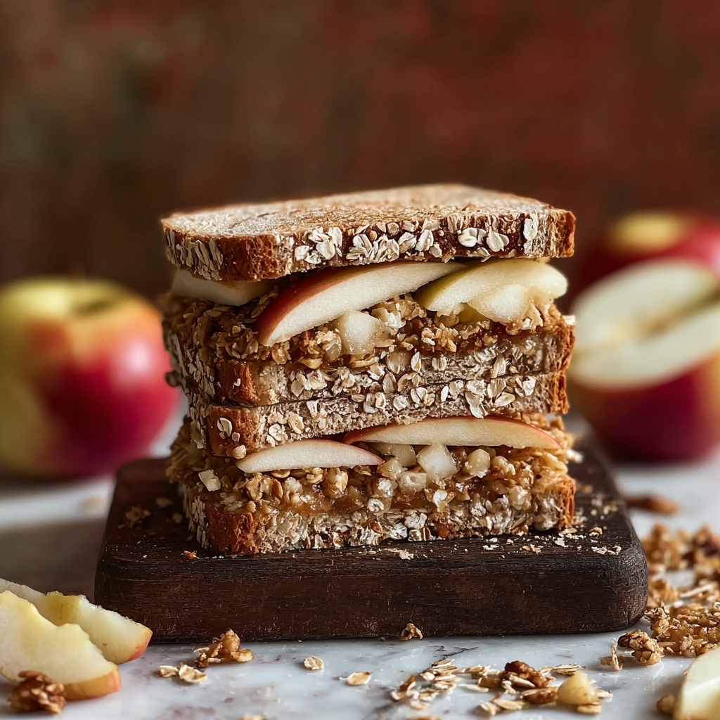 Peanut Butter Apple Sandwiches with Granola Recipe - Recipe Image