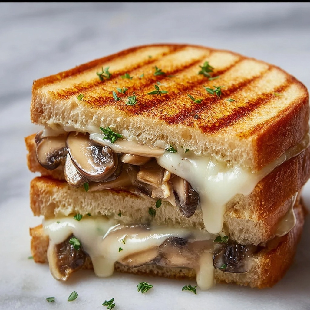 Cheesy Mushroom Melt Sandwich Recipe - Recipe Image