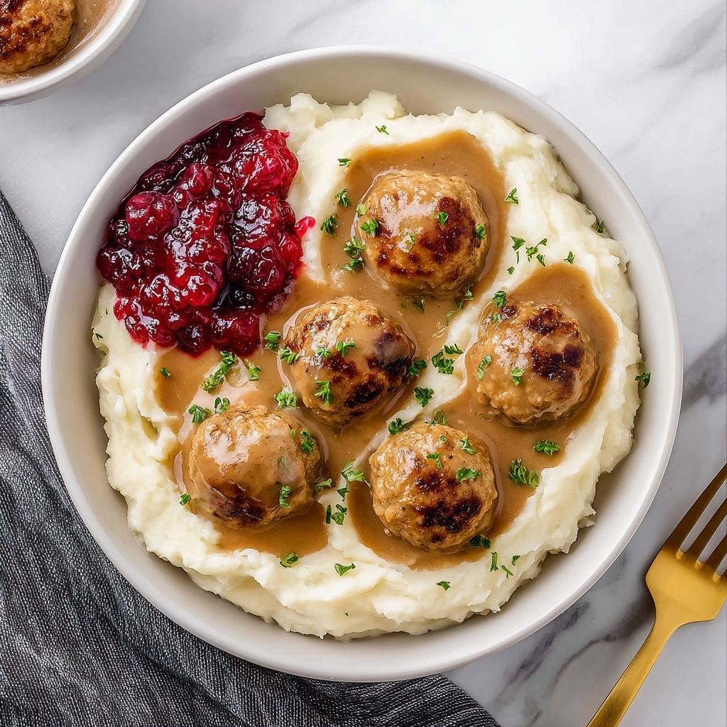 Chicken Swedish Meatballs in Creamy Gravy Recipe - Recipe Image