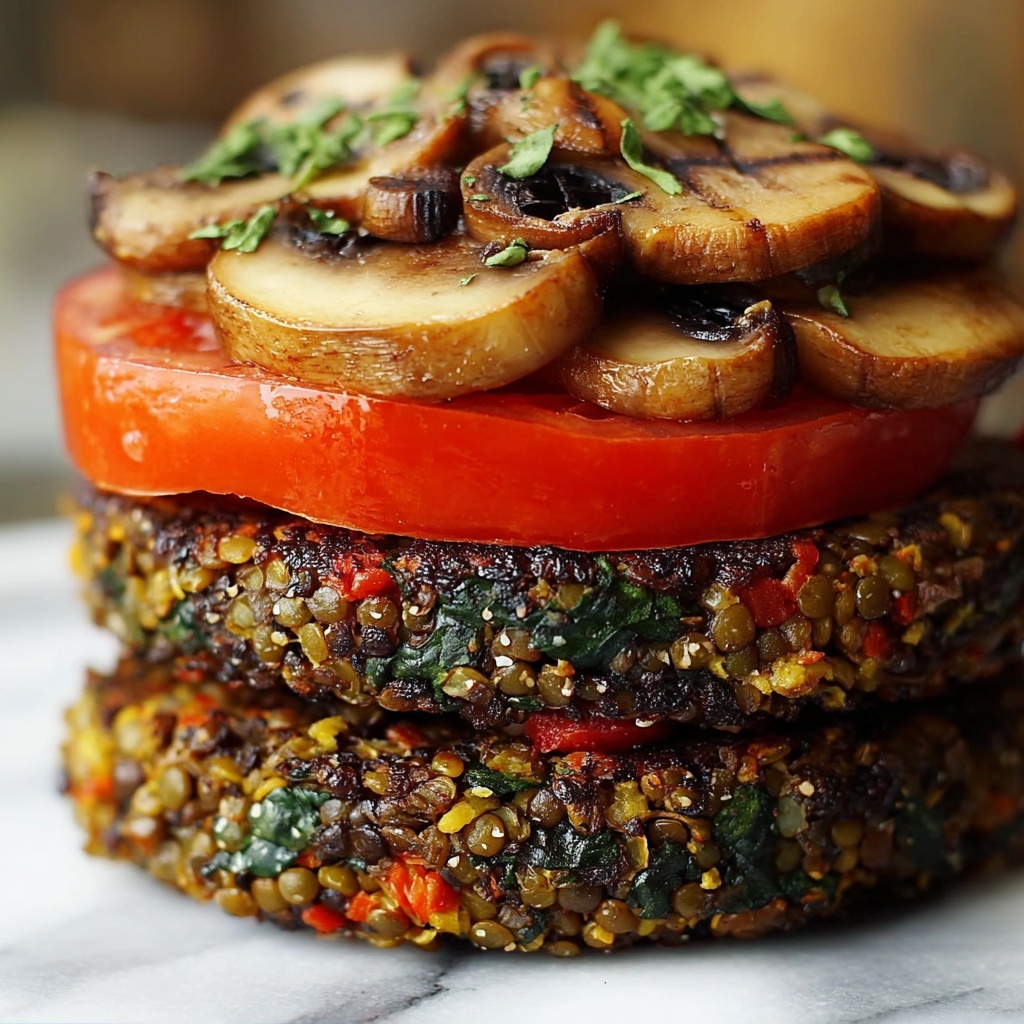 Mushroom Lentil Burgers Recipe - Recipe Image