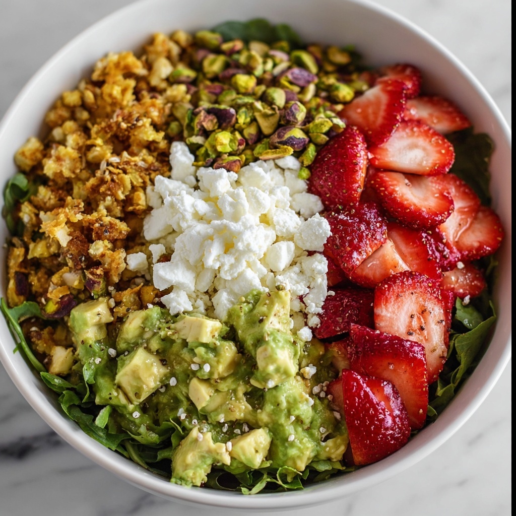 Strawberry Crunch Salad with Caramelized Almonds and Champagne Vinaigrette Recipe - Recipe Image