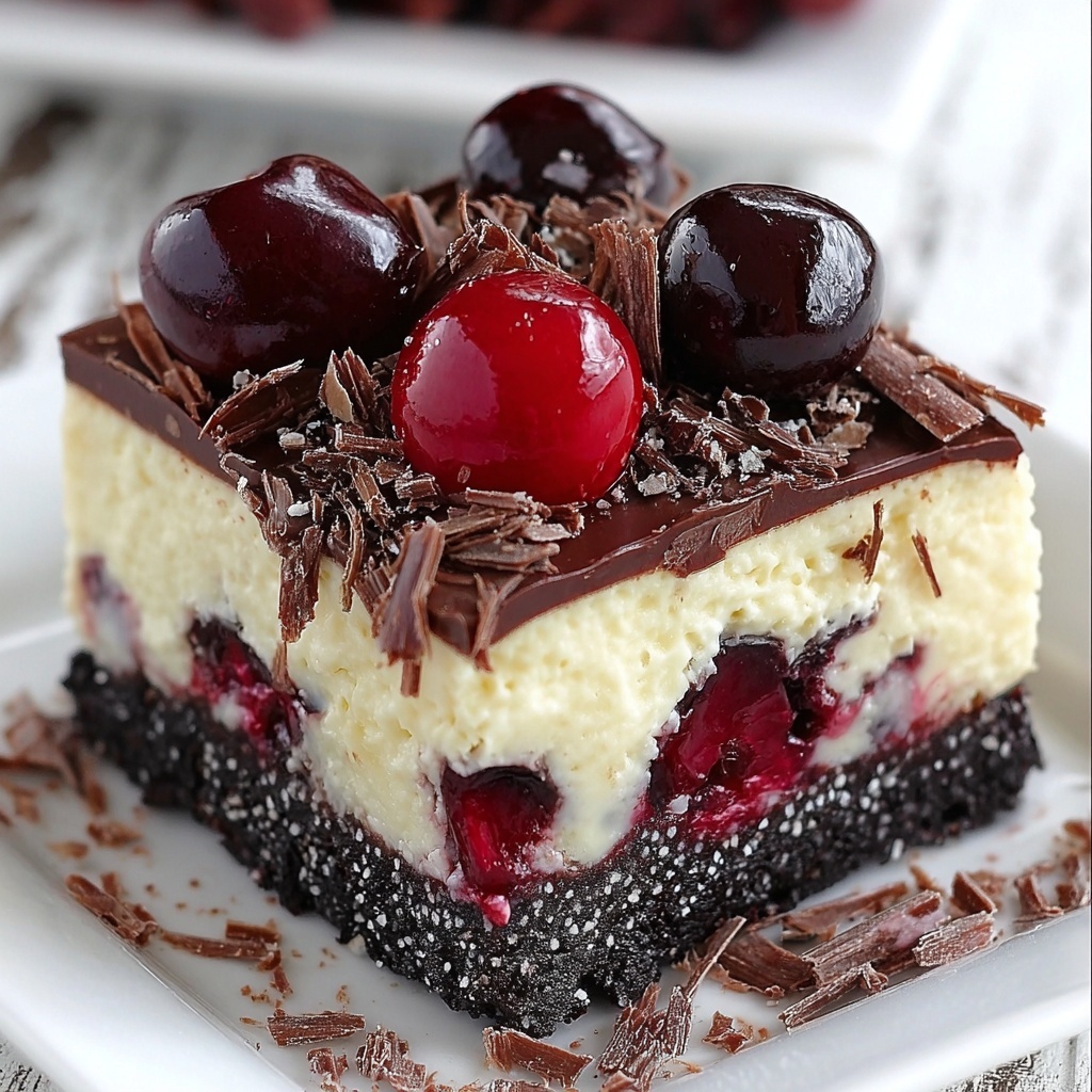 Chocolate Cherry Cheesecake Bars Recipe - Recipe Image