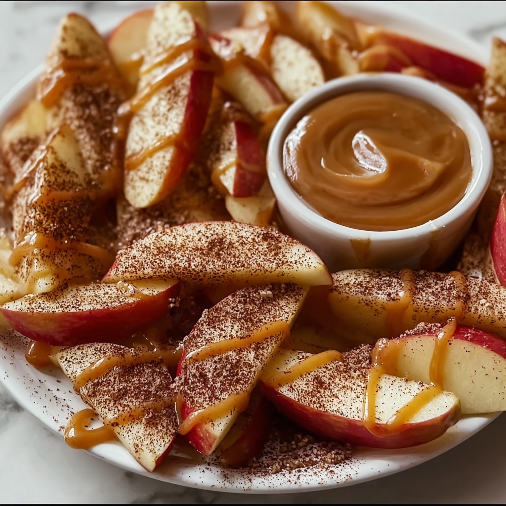 Oven Apple Wedges Fries with Caramel Cream Dipping Sauce Recipe - Recipe Image
