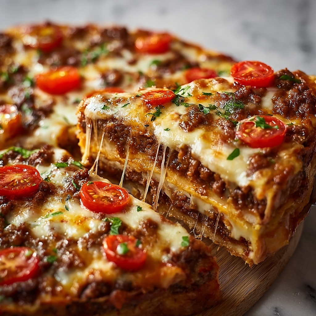 Beef Pizza Pie Recipe - Recipe Image