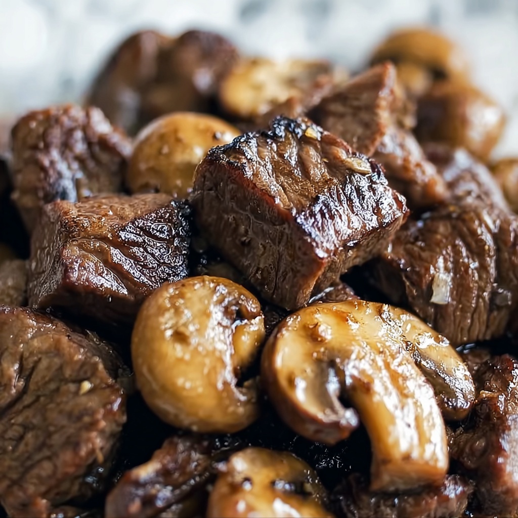 Creamy Crockpot Beef Tips & Mushrooms Recipe - Recipe Image