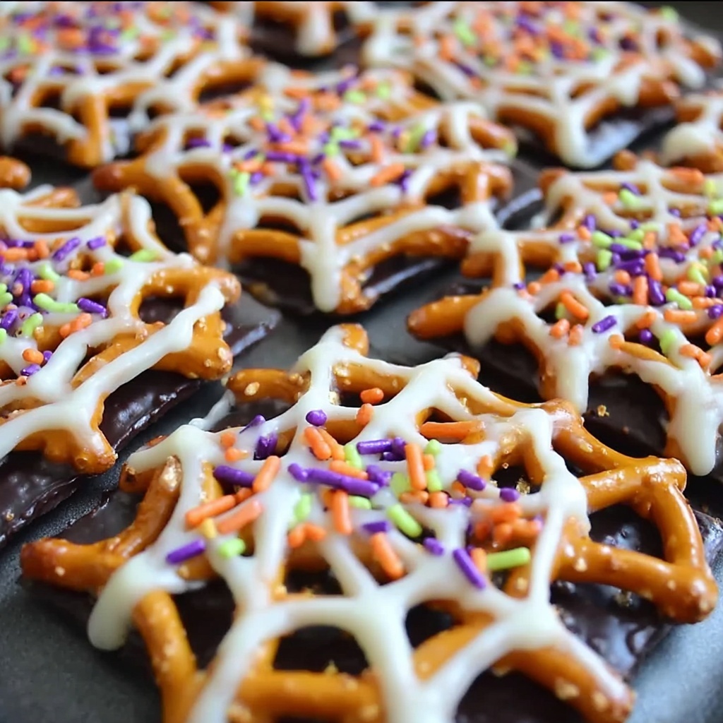 Spider Web Pretzels for a Spooky Treat Recipe - Recipe Image