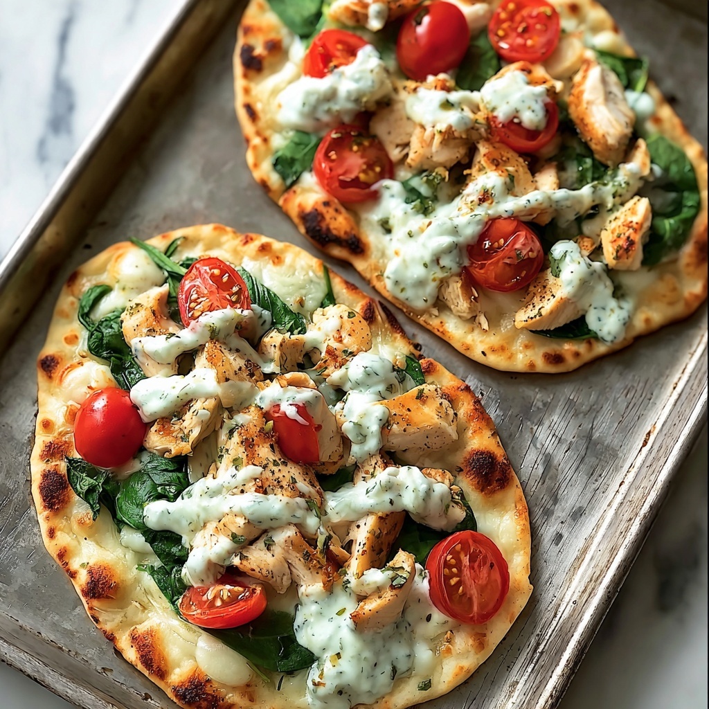 Tzatziki Chicken & Veggie Naan Pizza Recipe - Recipe Image