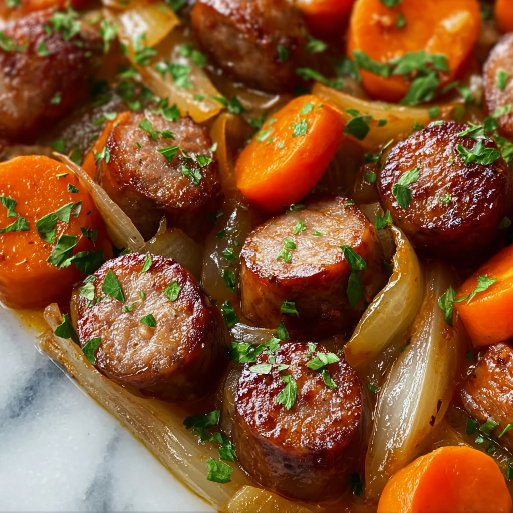 Hearty Sausage and Cabbage Stew with Potatoes and Carrots Recipe - Recipe Image
