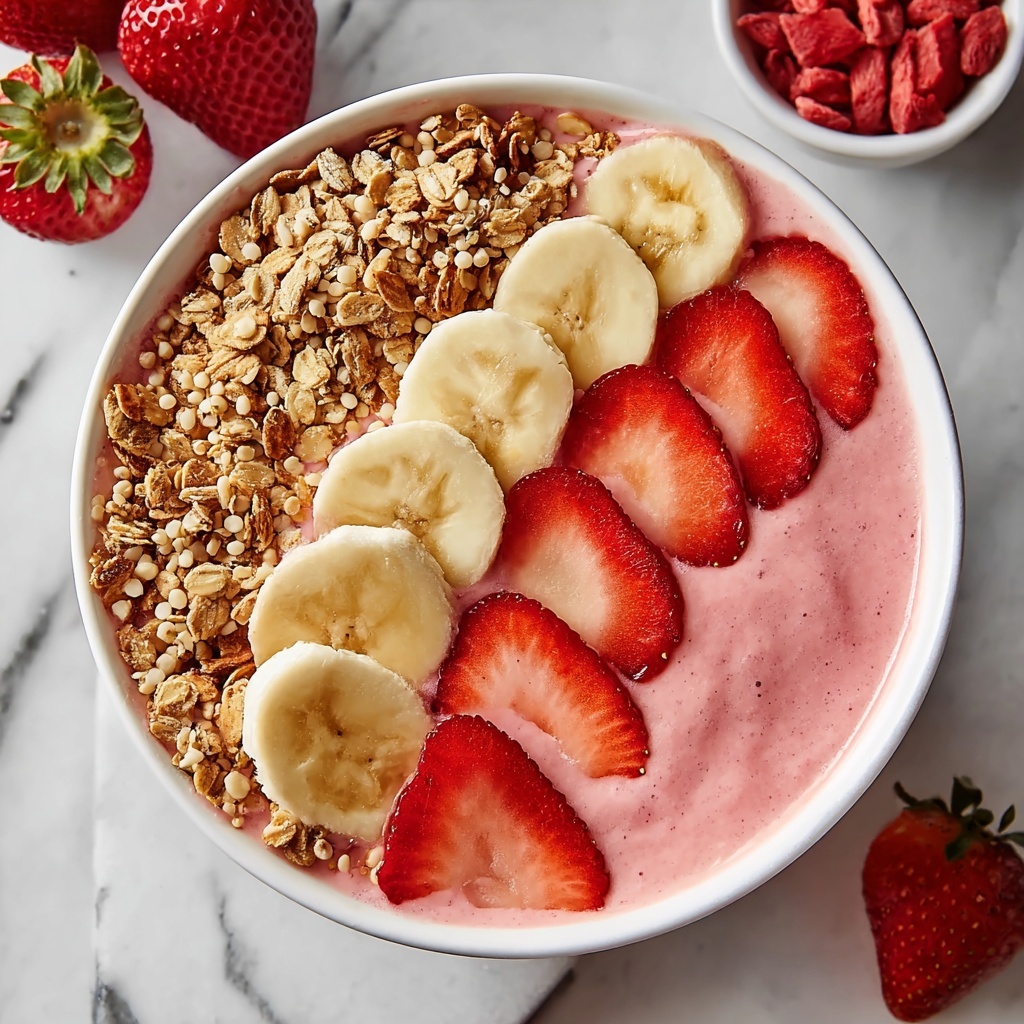 Strawberry Banana Smoothie Bowl Recipe - Recipe Image