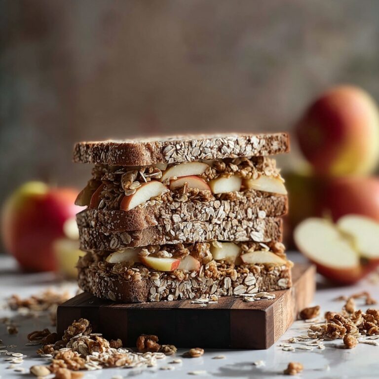 Peanut Butter Apple Sandwiches with Granola Recipe