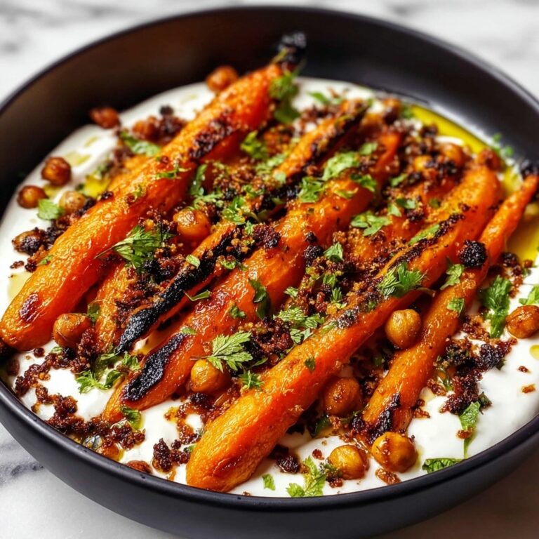 Spicy Maple Roast Carrots with Crispy Chickpeas and Yogurt Sauce Recipe