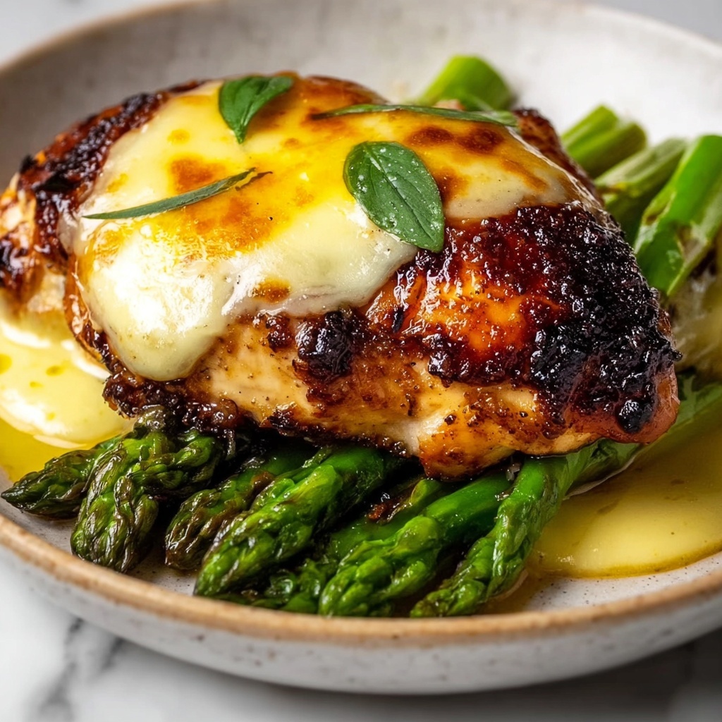 Honey Mustard Chicken with Roasted Asparagus and Cheese Recipe - Recipe Image