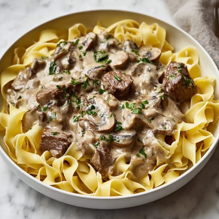 Creamy Beef Stroganoff with Egg Noodles Recipe