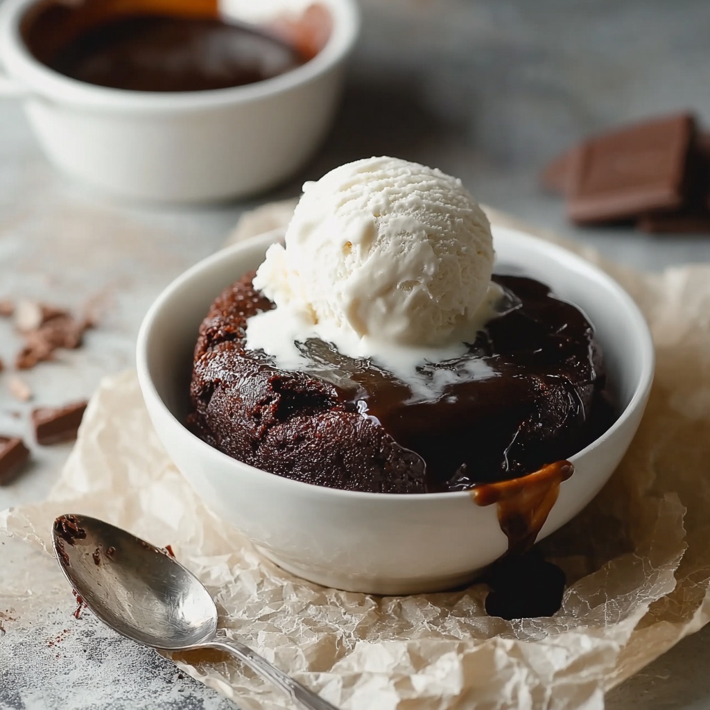 Sticky Toffee Pudding with Toffee Sauce and Vanilla Ice Cream Recipe - Recipe Image